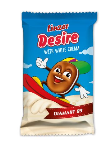 Linzer-Desire puszedli lágy sütemény fehér krémmel 50g